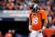 DENVER, CO - SEPTEMBER 23: Quarterback Peyton Manning #18 of the Denver Broncos reacts on the field during the fourth quarter against the Houston Texans at Sports Authority Field Field at Mile High on September 23, 2012 in Denver, Colorado. The Texans defeated the Broncos 31-25. (Photo by Justin Edmonds/Getty Images)