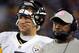 NASHVILLE, TN - OCTOBER 11: Quarterback Ben Roethlisberger #7 and head coach Mike Tomlin of the Pittsburgh Steelers react to a play against the Tennessee Titans at LP Field on October 11, 2012 in Nashville, Tennessee. (Photo by Frederick Breedon/Getty Images)