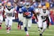 EAST RUTHERFORD, NJ - OCTOBER 07: David Wilson #22 of the New York Giants scores a touchdown as Usama Young #28 of the Cleveland Browns and T.J. Ward #43 give chase during their game at MetLife Stadium on October 7, 2012 in East Rutherford, New Jersey. (Photo by Al Bello/Getty Images)