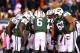 EAST RUTHERFORD, NJ - OCTOBER 08: Quarterback Mark Sanchez #6 of the New York Jets calls a play in the huddle against the Houston Texans at MetLife Stadium on October 8, 2012 in East Rutherford, New Jersey. The Texans won 23-17. (Photo by Al Bello/Getty Images)