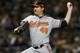 NEW YORK, NY - OCTOBER 11: Joe Saunders #48 of the Baltimore Orioles pitches during Game Four of the American League Division Series against the New York Yankees at Yankee Stadium on October 11, 2012 in the Bronx borough of New York City. (Photo by Elsa/Getty Images)