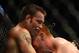 August 11, 2012; Denver, CO, USA; Jake Shields (left) fights Ed Herman (right) during UFC 150 at the Pepsi Center. Mandatory Credit: Ron Chenoy-US PRESSWIRE