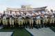 STATE COLLEGE, PA - SEPTEMBER 15: The Navy Midshipmen sing the schools fight song following their 34-7 loss to Penn State Nittany Lions at Beaver Stadium on September 15, 2012 in State College, Pennsylvania. (Photo by Rob Carr/Getty Images)