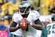 PITTSBURGH, PA - OCTOBER 07: Michael Vick #7 of the Philadelphia Eagles scrambles with the ball during the game against the Pittsburgh Steelers on October 7, 2012 at Heinz Field in Pittsburgh, Pennsylvania. Pittsburgh won the game 16-14. (Photo by Joe Sargent/Getty Images)