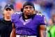 September 10, 2012; Baltimore, MD, USA; Baltimore Ravens linebacker Ray Lewis (52) reacts prior to the game against the Cincinnati Bengals at M&T Bank Stadium. Mandatory Credit: Evan Habeeb-US PRESSWIRE
