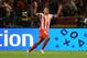 MONACO - AUGUST 31: Falcao of Atletico Madrid celebrates scoring his side's second goal during the UEFA Super Cup match between Chelsea and Atletico Madrid at Louis II Stadium on August 31, 2012 in Monaco, Monaco. (Photo by Chris Brunskill/Getty Images)