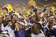 BATON ROUGE, LA - OCTOBER 13: Head coach Les Miles of the LSU Tigers celebrates a 23-21 win against the South Carolina Gamecocks at Tiger Stadium on October 13, 2012 in Baton Rouge, Louisiana. (Photo by Ronald Martinez/Getty Images)
