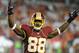 TAMPA, FL - SEPTEMBER 30: Wide receiver Pierre Garcon #88 of the Washington Redskins celebrates a 24- 22 win against the Tampa Bay Buccaneers September 30, 2012 at Raymond James Stadium in Tampa, Florida. ( Photo by Al Messerschmidt/Getty Images)