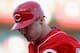 CINCINNATI, OH - OCTOBER 11: Jay Bruce #32 of the Cincinnati Reds walks back to the dugout after flying out in the 9th inning with men on base against the San Francisco Giants in Game Five of the National League Division Series at the Great American Ball Park on October 11, 2012 in Cincinnati, Ohio. The Giants defeated the Reds 6-4. (Photo by Jonathan Daniel/Getty Images)