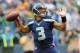 Oct 14, 2012; Seattle, WA, USA; Seattle Seahawks quarterback Russell Wilson (3) passes the ball during the 1st half against the New England Patriots at CenturyLink Field. Mandatory Credit: Steven Bisig-US PRESSWIRE