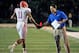 NASHVILLE, TN - OCTOBER 13: Head coach Will Muschamp of the Florida Gators greets Jordan Reed #11 as he leaves the field against the Vanderbilt Commodores at Vanderbilt Stadium on October 13, 2012 in Nashville, Tennessee. (Photo by Frederick Breedon/Getty Images)