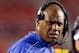FAYETTEVILLE, AR - OCTOBER 13: Head Coach Joker Phillips of the Kentucky Wildcats on the sidelines during a game against the Arkansas Razorbacks at Razorback Stadium on October 13, 2012 in Fayetteville, Arkansas. (Photo by Wesley Hitt/Getty Images)