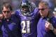 BALTIMORE, MD - OCTOBER 14: Cornerback Lardarius Webb #21 of the Baltimore Ravens is carried off the field after being injured in the first half against the Dallas Cowboys at M&T Bank Stadium on October 14, 2012 in Baltimore, Maryland. The Baltimore Ravens won, 31-29. (Photo by Patrick Smith/Getty Images)