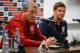 WARSAW, POLAND - OCTOBER 15: England manager Roy Hodgson speaks to the media as Steven Gerrard looks on during the England press conference ahead of their FIFA World Cup qualifier against Poland at the National Stadium on October 15, 2012 in Warsaw, Poland. (Photo by Michael Regan/Getty Images)