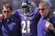 BALTIMORE, MD - OCTOBER 14: Cornerback Lardarius Webb #21 of the Baltimore Ravens is carried off the field after being injured in the first half against the Dallas Cowboys at M&T Bank Stadium on October 14, 2012 in Baltimore, Maryland. The Baltimore Ravens won, 31-29. (Photo by Patrick Smith/Getty Images)