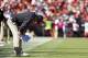 SAN FRANCISCO, CA - OCTOBER 14: Head coach Jim Harbaugh of the San Francisco 49ers stands on the sidelines in the third quarter on October 14, 2012 at Candlestick Park in San Francisco, California. The Giants won 26-3. (Photo by Brian Bahr/Getty Images)