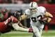 October 14, 2012; Atlanta, GA, USA; Oakland Raiders tight end Brandon Myers (83) runs after a catch in the second half against the Atlanta Falcons at the Georgia Dome. The Falcons beat the Raiders 23-20. Mandatory Credit: Daniel Shirey-US PRESSWIRE