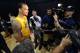 EL SEGUNDO, CA - OCTOBER 01: Robert Sacre #50 of the Los Angeles Lakers speaks to the media during Media Day at Toyota Sports Center on October 1, 2012 in El Segundo, California. (Photo by Harry How/Getty Images)