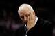 SAN ANTONIO, TX - JUNE 04: Head coach Gregg Popovich of the San Antonio Spurs reacts from the bench against the Oklahoma City Thunder in Game Five of the Western Conference Finals of the 2012 NBA Playoffs at AT&T Center on June 4, 2012 in San Antonio, Texas. NOTE TO USER: User expressly acknowledges and agrees that, by downloading and or using this photograph, user is consenting to the terms and conditions of the Getty Images License Agreement. (Photo by Tom Pennington/Getty Images)