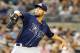 Sep 14, 2012; Bronx, NY, USA; Tampa Bay Rays starting pitcher David Price (14) pitches during the first inning against the New York Yankees at Yankee Stadium. Mandatory Credit: Anthony Gruppuso-US PRESSWIRE