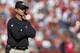 SAN FRANCISCO, CA - OCTOBER 14: Head coach Jim Harbaugh of the San Francisco 49ers on the sidelines against the New York Giants during the second quarter at Candlestick Park on October 14, 2012 in San Francisco, California. (Photo by Jason O. Watson/Getty Images)