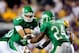 BATON ROUGE, LA - SEPTEMBER 01: Derek Thompson #7 of the North Texas Mean Green hands off to Brandin Byrd #24 during a game against the LSU Tigers at Tiger Stadium on September 1, 2012 in Baton Rouge, Louisiana. LSU would win 41-14. (Photo by Stacy Revere/Getty Images)