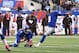 EAST RUTHERFORD, NJ - OCTOBER 07: Lawrence Tynes #9, and Steve Weatherford #5 of the New York Giants in action against the Cleveland Browns during their game at MetLife Stadium on October 7, 2012 in East Rutherford, New Jersey. (Photo by Al Bello/Getty Images)
