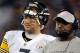 NASHVILLE, TN - OCTOBER 11: Quarterback Ben Roethlisberger #7 and head coach Mike Tomlin of the Pittsburgh Steelers react to a play against the Tennessee Titans at LP Field on October 11, 2012 in Nashville, Tennessee. (Photo by Frederick Breedon/Getty Images)