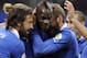 MILAN, ITALY - OCTOBER 16: Mario Balotelli of FC Italy (C) celebrates scoring the third goal during the FIFA 2014 World Cup Qualifier group B match between Italy and Denmark at Stadio Giuseppe Meazza on October 16, 2012 in Milan, Italy. (Photo by Claudio Villa/Getty Images)