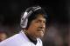 Aug 11, 2011; Philadelphia, PA, USA; Philadelphia Eagles defensive coordinator Juan Castillo during the third quarter against the Baltimore Ravens. The Philadelphia Eagles defeated the Baltimore Ravens 13-6 during a preseason game at Lincoln Financial Field. Mandatory Credit: Howard Smith-US PRESSWIRE