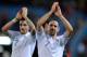 MADRID, SPAIN - OCTOBER 16: Frank Ribery (R) of France celebrates with Mathieu Debuchy after France drew 1-1 against Spain during the FIFA 2014 World Cup Qualifier between Spain and France at estadio Vicente Calderon on October 16, 2012 in Madrid, Spain. (Photo by Denis Doyle/Getty Images)