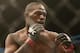 Sep 22, 2012; Toronto, ON, Canada; UFC fighter Jon Jones against fighter Vitor Belfort (not pictured) during a light heavyweight bout at UFC 152 at the Air Canada Centre. Mandatory Credit: Tom Szczerbowski-US PRESSWIRE