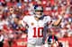 SAN FRANCISCO, CA - OCTOBER 14: Quarterback Eli Manning #10 of the New York Giants calls signals against the San Francisco 49ers at Candlestick Park on October 14, 2012 in San Francisco, California. The Giants won 26-3. (Photo by Stephen Dunn/Getty Images)