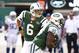 Oct 14, 2012; East Rutherford, NJ, USA; New York Jets quarterback Mark Sanchez (6) hands the balls off to running back Shonn Greene (23) against the Indianapolis Colts during the second half at MetLife Stadium. Jets won 35-9. Mandatory Credit: Debby Wong-US PRESSWIRE