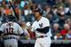 NEW YORK, NY - OCTOBER 14: Alex Rodriguez #13 of the New York Yankees flips his bat as he reacts after he struck out in the fourth inning against the Detroit Tigers during Game Two of the American League Championship Series at Yankee Stadium on October 14, 2012 in the Bronx borough of New York City. (Photo by Elsa/Getty Images)