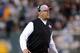 Oct 8, 2012; East Rutherford, NJ, USA; New York Jets coach Rex Ryan reacts during the game against the Houston Texans at MetLife Stadium. The Texans defeated the Jets 23-17. Mandatory Credit: Kirby Lee/Image of Sport-US PRESSWIRE