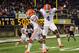 NASHVILLE, TN - OCTOBER 13: Solomon Patton #83 and Andre Debose #4 of the Florida Gators celebrate a play against the Vanderbilt Commodores at Vanderbilt Stadium on October 13, 2012 in Nashville, Tennessee. (Photo by Frederick Breedon/Getty Images)