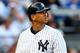 NEW YORK, NY - OCTOBER 14: Alex Rodriguez #13 of the New York Yankees reacts as he walks back to the dugout after he struck out in the bottom of the second inning against the Detroit Tigers during Game Two of the American League Championship Series at Yankee Stadium on October 14, 2012 in the Bronx borough of New York City. (Photo by Elsa/Getty Images)
