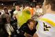 MIAMI GARDENS, FL - JANUARY 04: Head coach Dana Holgorsen of the West Virginia Mountaineers has gatorade dumped on his head by his players including Tyler Rader #55 (L) of the West Virginia Mountaineers after they won 70-33 against the Clemson Tigers during the Discover Orange Bowl at Sun Life Stadium on January 4, 2012 in Miami Gardens, Florida. (Photo by Streeter Lecka/Getty Images)