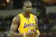 FRESNO, CA - OCTOBER 07: Antawn Jamison #4 of the Los Angeles Lakers on the court against the Golden State Warriors at Save Mart Center At Fresno State on October 7, 2012 in Fresno, California. NOTE TO USER: User expressly acknowledges and agrees that, by downloading and or using this photograph, User is consenting to the terms and conditions of the Getty Images License Agreement. (Photo by Stephen Dunn/Getty Images)