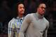 October 13, 2012; Los Angeles, CA, USA; Los Angeles Lakers centers Dwight Howard (right) and Jordan Hill in attendance to watch the Lakers play against the Utah Jazz during the first half at Staples Center. Mandatory Credit: Gary A. Vasquez-US PRESSWIRE