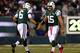 EAST RUTHERFORD, NJ - OCTOBER 08: Quarterback Mark Sanchez #6 of the New York Jets re-enters the game to replace Tim Tebow #15 in the first quarter against the Houston Texans at MetLife Stadium on October 8, 2012 in East Rutherford, New Jersey. (Photo by Elsa/Getty Images)