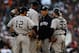 DETROIT, MI - OCTOBER 18: Manager Joe Girardi of the New York Yankees takes starting pitcher CC Sabathia #52 out of the game in the bottom of the fourht inning against the Detroit Tigers uring game four of the American League Championship Series at Comerica Park on October 18, 2012 in Detroit, Michigan. (Photo by Leon Halip/Getty Images)