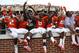 ATLANTA, GA - SEPTEMBER 22: Miami Hurricanes players celebrate after the game against the Georgia Tech Yellow Jackets at Bobby Dodd Stadium on September 22, 2012 in Atlanta, Georgia. Miami won 42-36 in overtime. (Photo by Joe Robbins/Getty Images)