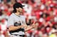 CINCINNATI, OH - OCTOBER 10: Barry Zito #75 of the San Francisco Giants reacts in the first inning against the Cincinnati Reds in Game Four of the National League Division Series at the Great American Ball Park on October 10, 2012 in Cincinnati, Ohio. (Photo by Jonathan Daniel/Getty Images)