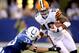 INDIANAPOLIS, IN - SEPTEMBER 18: Joshua Cribbs #17 of the Cleveland Browns carries the ball after making a reception against Melvin Bullitt #33 of Indianapolis Colts at Lucas Oil Stadium on September 18, 2011 in Indianapolis, Indiana. (Photo by Matthew Stockman/Getty Images)