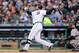Jhonny Peralta hits one of his two home runs in Game 4 of the ALCS against the New York Yankees