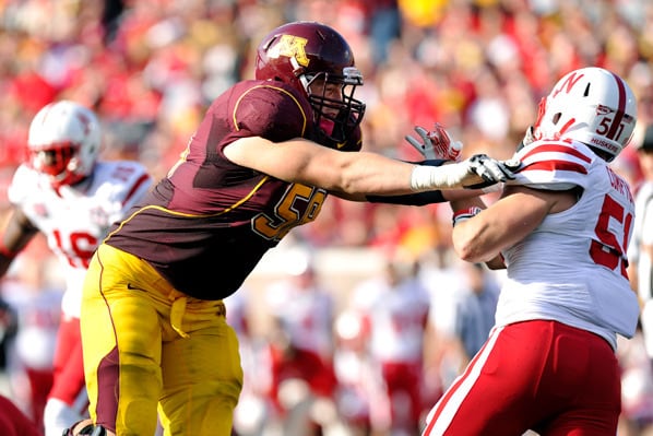 LT Ed Olson out vs. Wisconsin Due to Lower Leg Injury