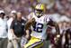 Oct 20, 2012; College Station, TX, USA; LSU Tigers running back Michael Ford (42) runs the ball for a touchdown against the Texas A&M Aggies in the second quarter at Kyle Field. Mandatory Credit: Brett Davis-US PRESSWIRE