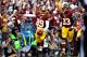 LANDOVER, MD - SEPTEMBER 23: Santana Moss #89 of the Washington Redskins celebrates his first quarter touchdown with Fred Davis #83 against the Cincinnati Bengals at FedExField on September 23, 2012 in Landover, Maryland. The Bengals defeated the Redskins 38-31. (Photo by Larry French/Getty Images)